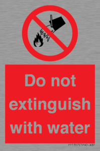 Do not extinguish with water